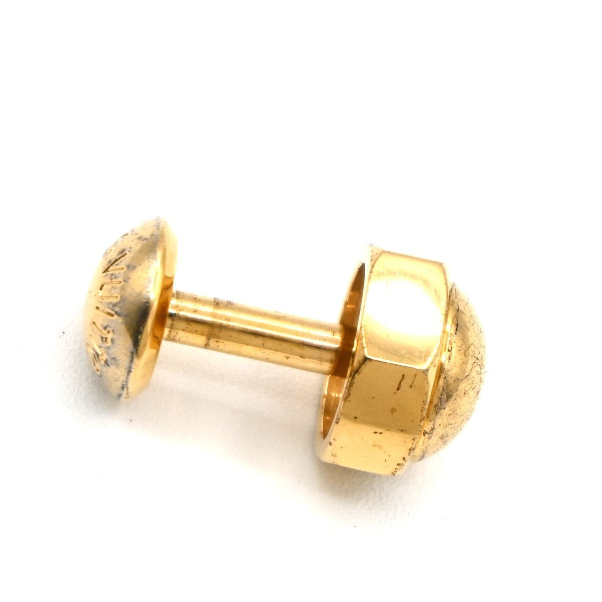 LOUIS VUITTON Cufflinks Bouton Set Case Damier Ebene Gold Italy M61030 61KC477
