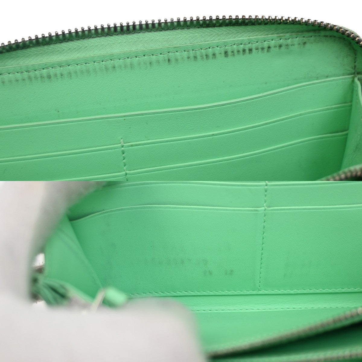 BOTTEGA VENETA Logo Intrecciato Zippy Long Wallet Leather Green SHW 66DA285