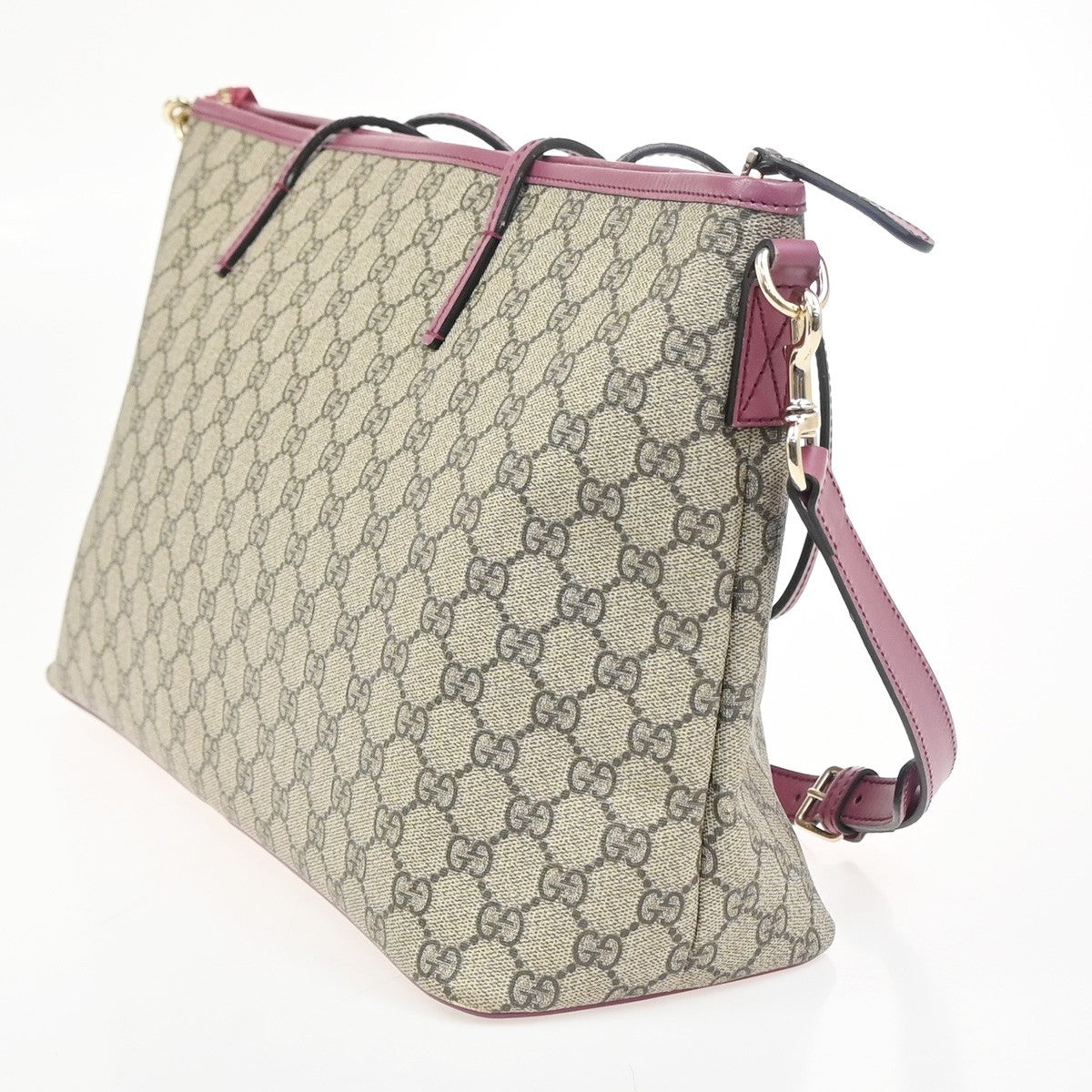 GUCCI Logo GG Pattern 2Way Shoulder Tote Bag Supreme Leather BN PK GHW 76KD024