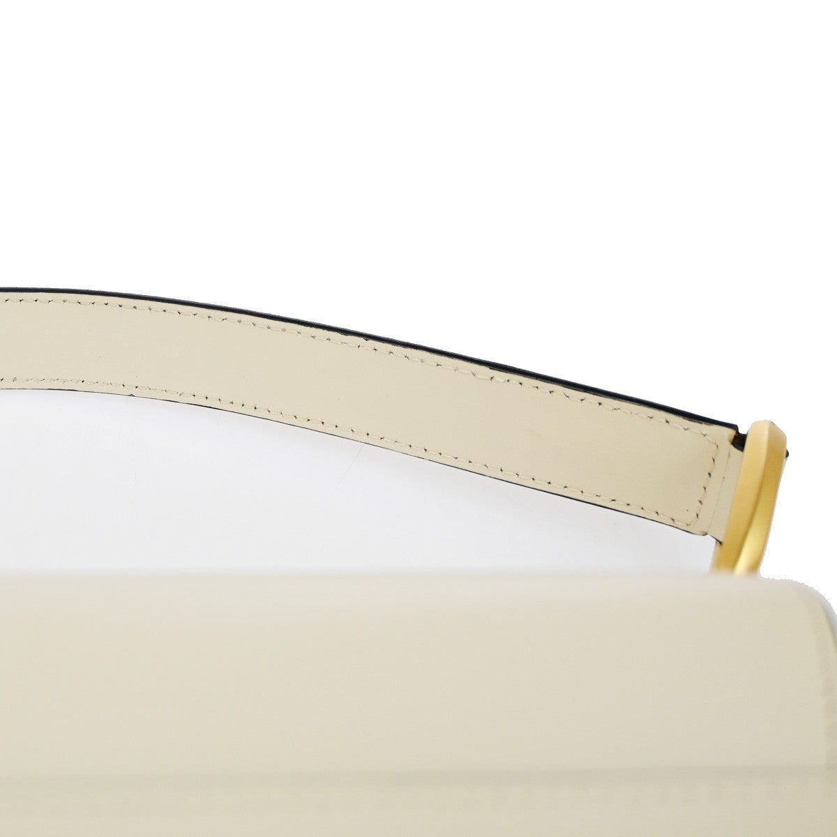 CELINE 2Way Hand Shoulder Crossbody Bag Leather White GHW Italy 31TA677