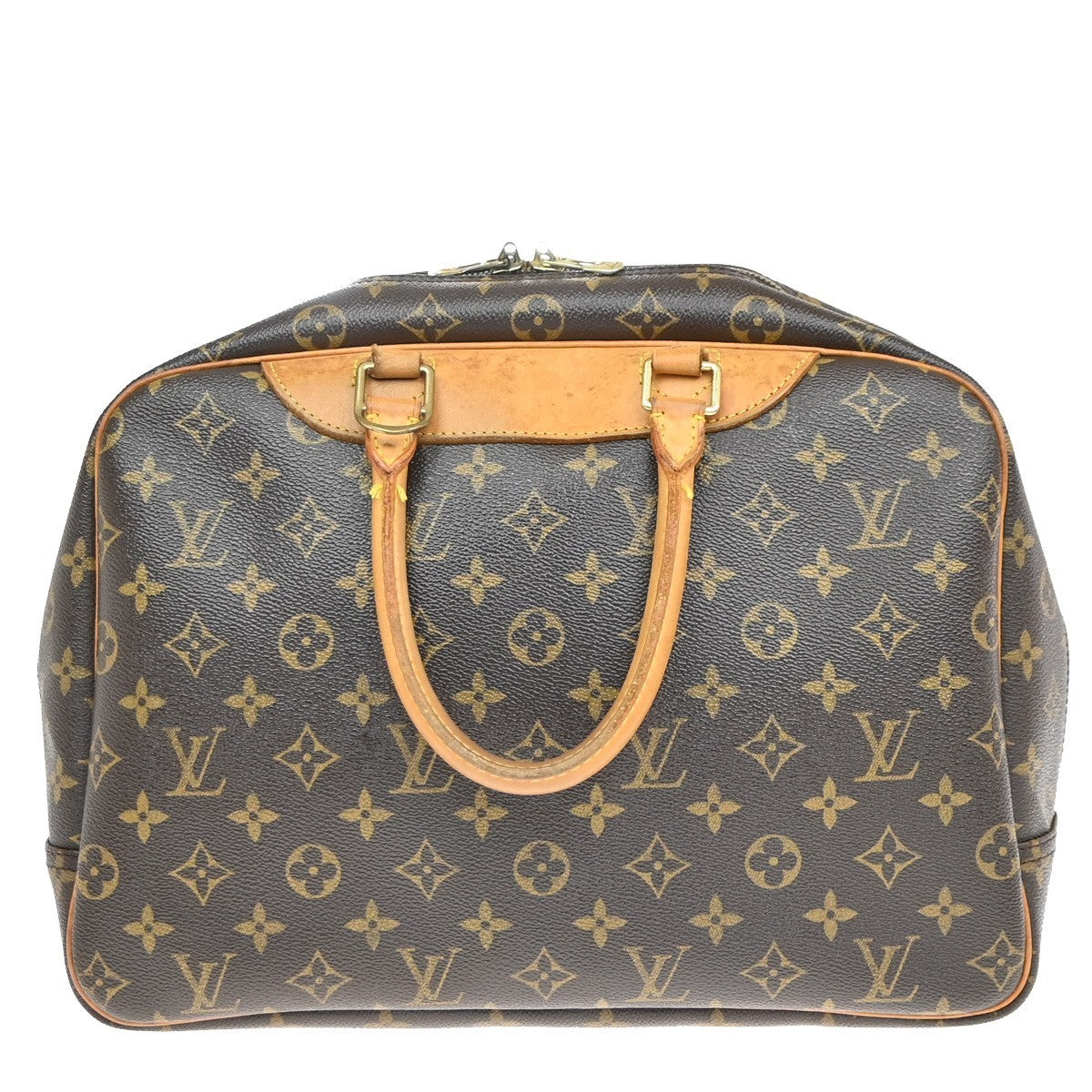 LOUIS VUITTON LV Logo Deauville Hand Bag Monogram Leather Brown M47270 32KP222