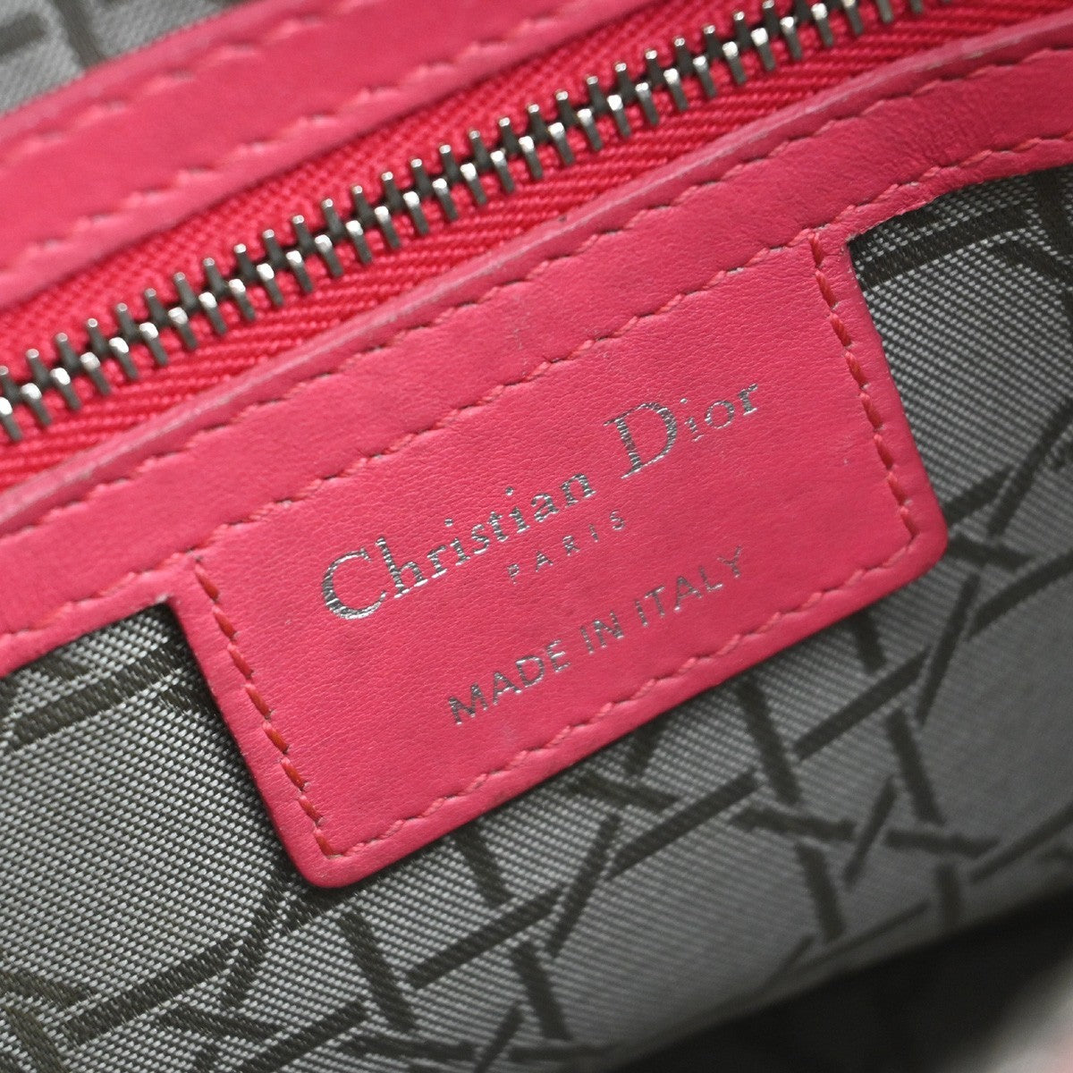 CHRISTIAN DIOR Lady Cannage 2Way Shoulder Hand Bag Leather Pink SHW 683RF675