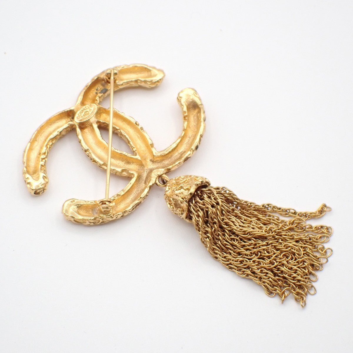 CHANEL CC Logo Pin Brooch 95A Gold GHW France Accessory Vintage 42RL744
