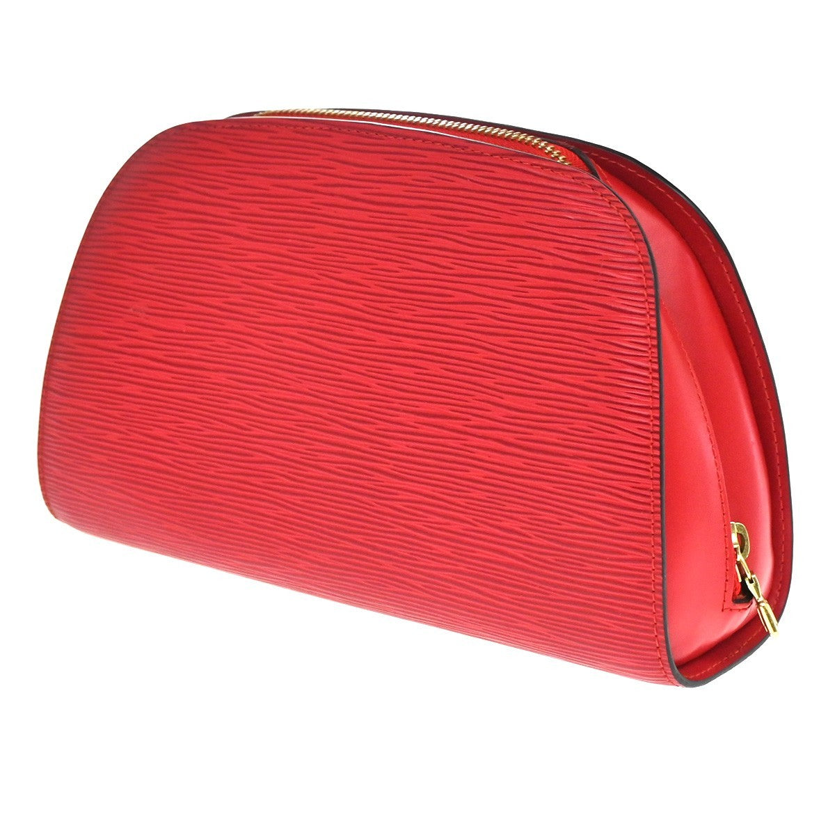 LOUIS VUITTON LV Logo Dauphine MM Pouch Bag Epi Leather Red M48457 05KP581