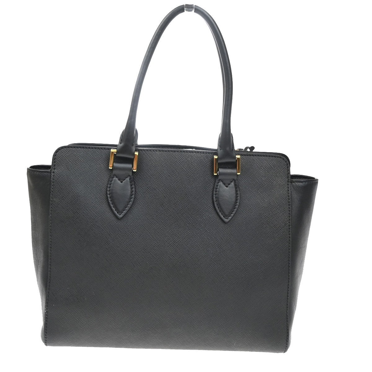 PRADA Logo Galleria Tote Hand Bag Saffiano Leather Black GHW 73PA039
