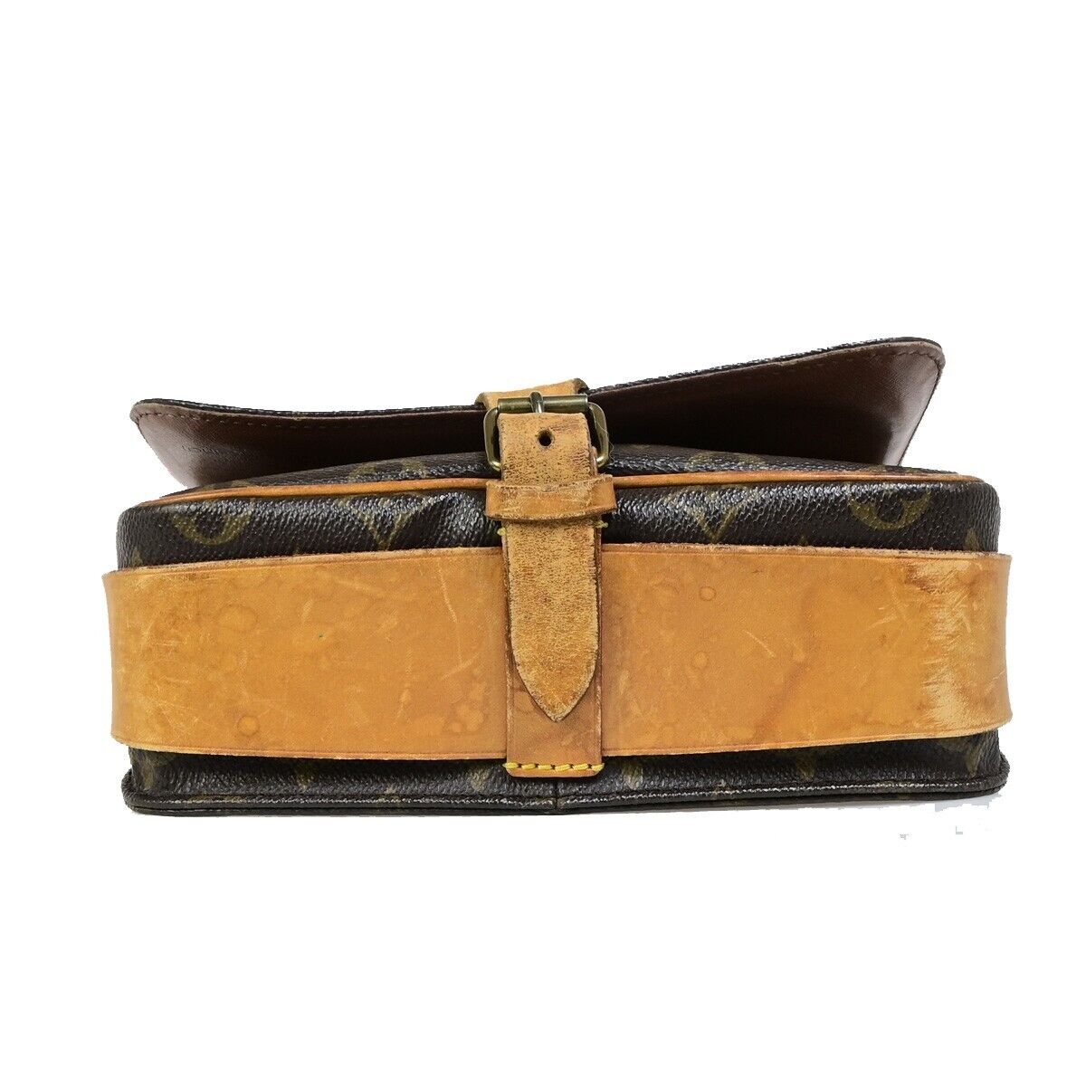 LOUIS VUITTON Cartouchiere MM Shoulder Bag Monogram Leather Brown M51253 36EB598