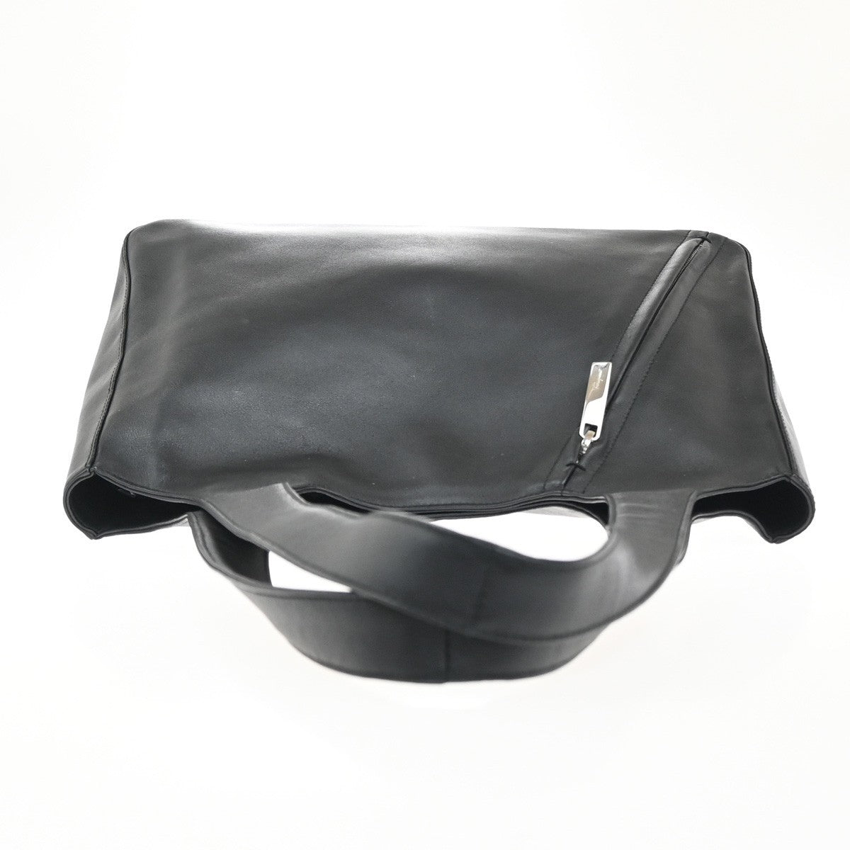 SALVATORE FERRAGAMO Logo Shoulder Tote Hand Bag Leather Black Italy 67MA409