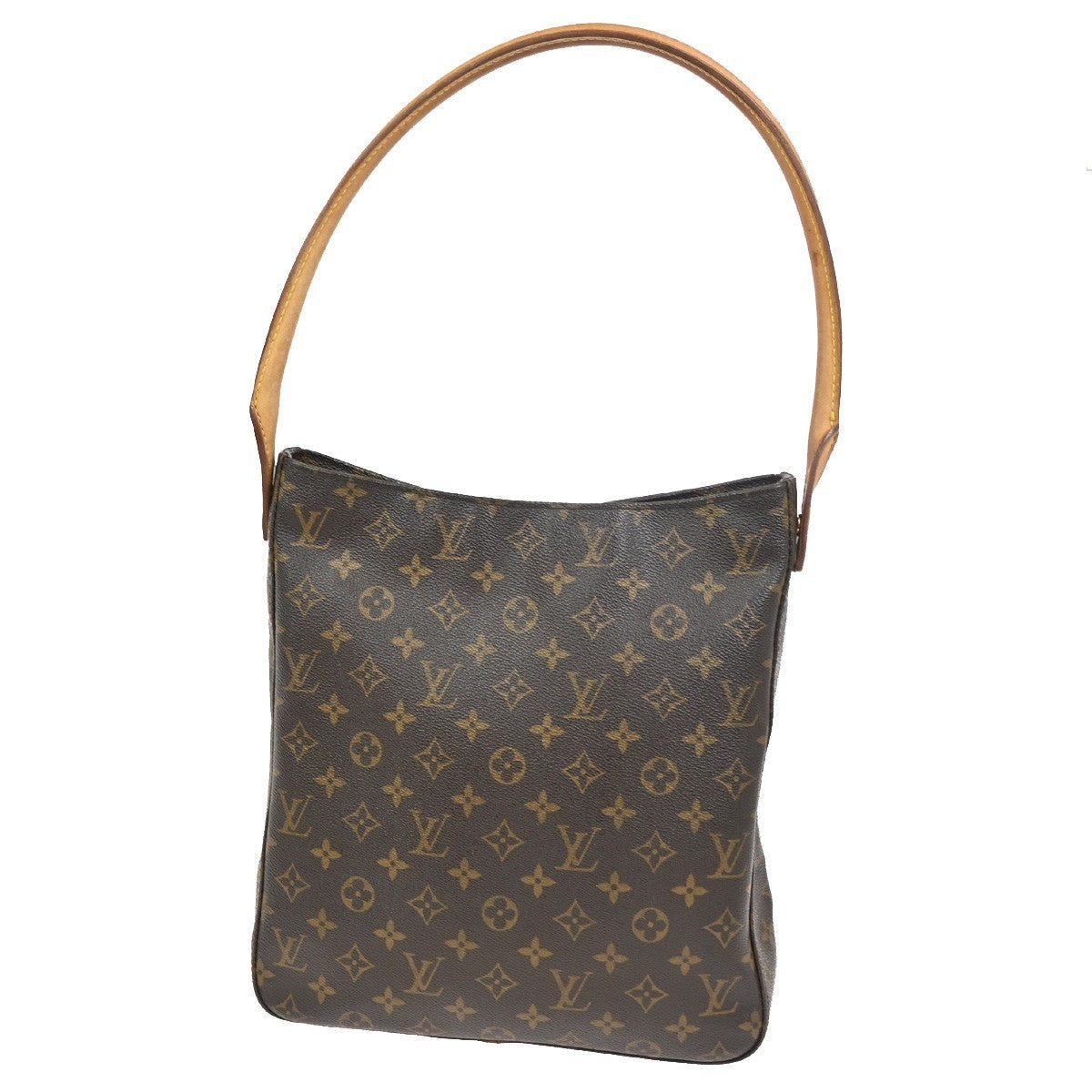 LOUIS VUITTON Logo Looping GM Shoulder Bag Monogram Leather Brown M51145 87KC187