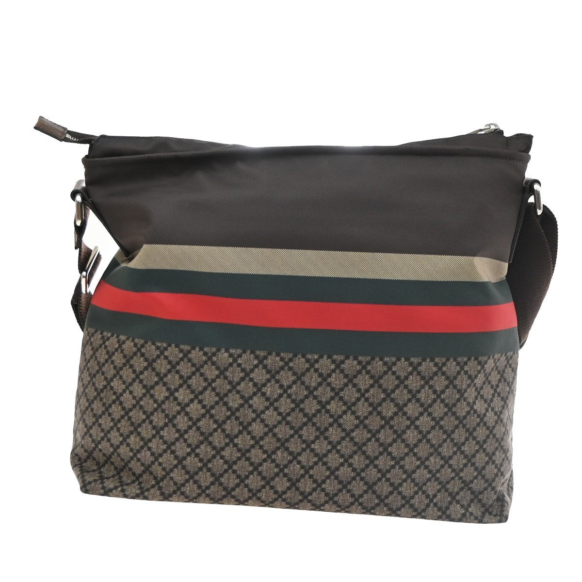 Gucci  Diamante Sherry Web  shoulder Messenger Bag Nylon Navy Blue Brown 77SA158