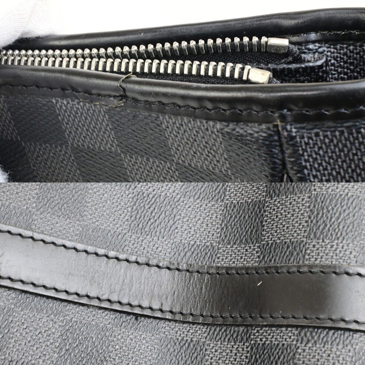LOUIS VUITTON Tadao Shoulder Hand Bag Damier Graphite Leather BK N51192 18ED500