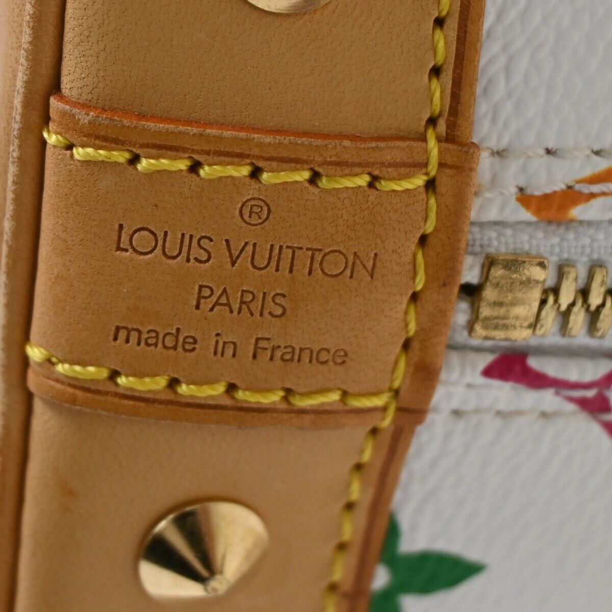 LOUIS VUITTON Logo Alma Hand Bag Monogram Multi Leather White M40443 600RH559