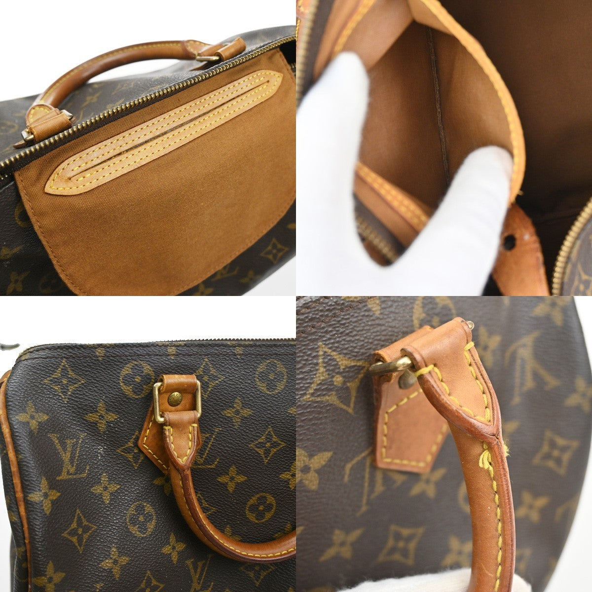 LOUIS VUITTON Speedy 30 Travel Hand Bag Monogram Leather Brown M41526 19PA023