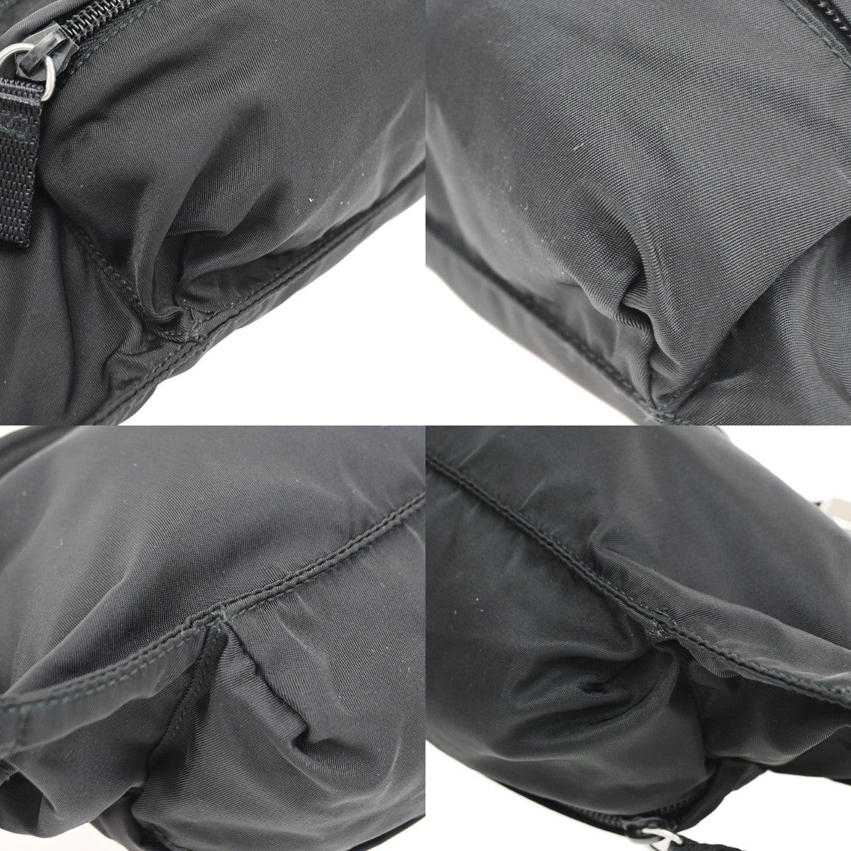 PRADA MILANO Logo Tessuto Bum Bag Nylon Canvas Black SHW Italy 82CB051
