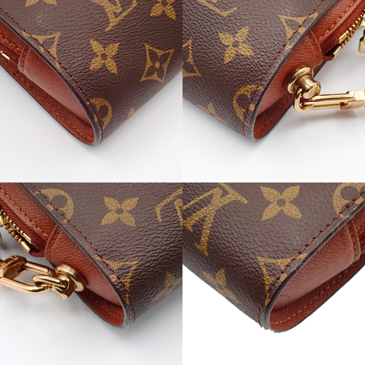 LOUIS VUITTON Orsay Clutch Hand Bag Monogram Leather Brown France M51790 69AA196