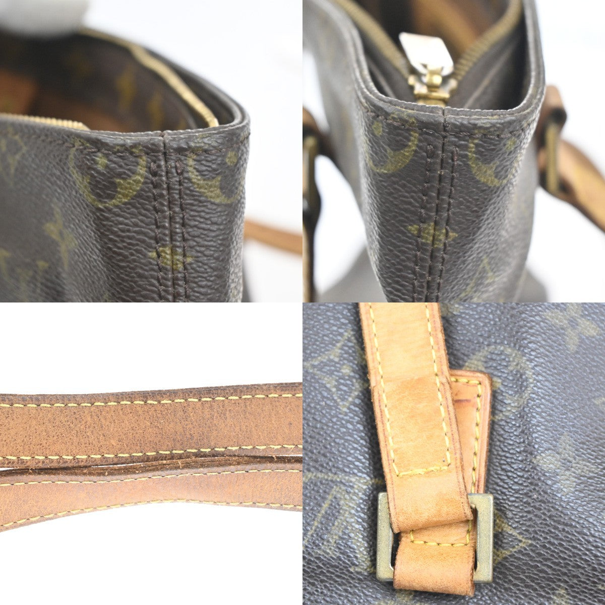 LOUIS VUITTON Cabas Piano Shoulder Bag Monogram Leather Brown USA M51148 82CA802
