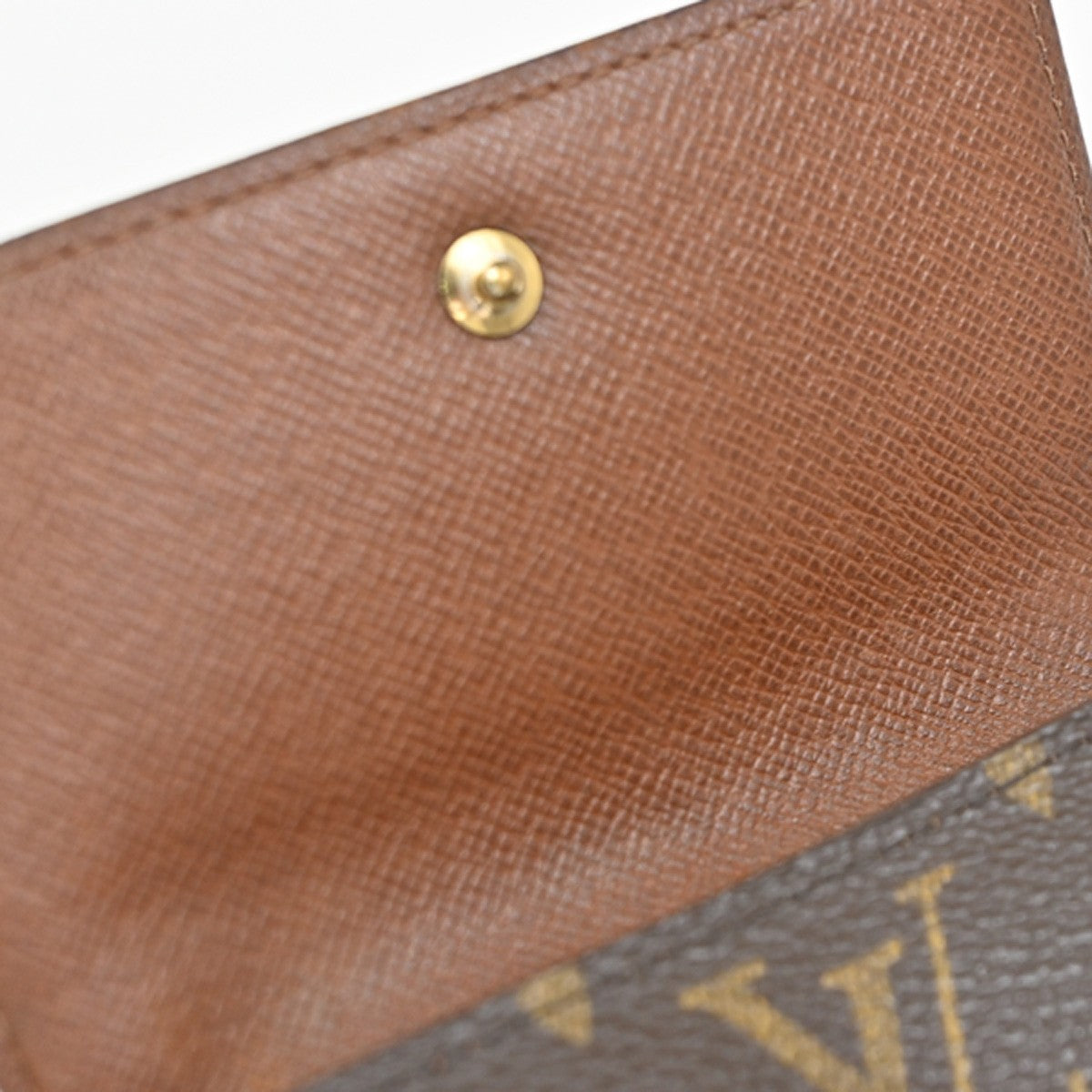 LOUIS VUITTON LV Logo 2 Set Bifold Wallet Monogram Leather Brown 05KC357