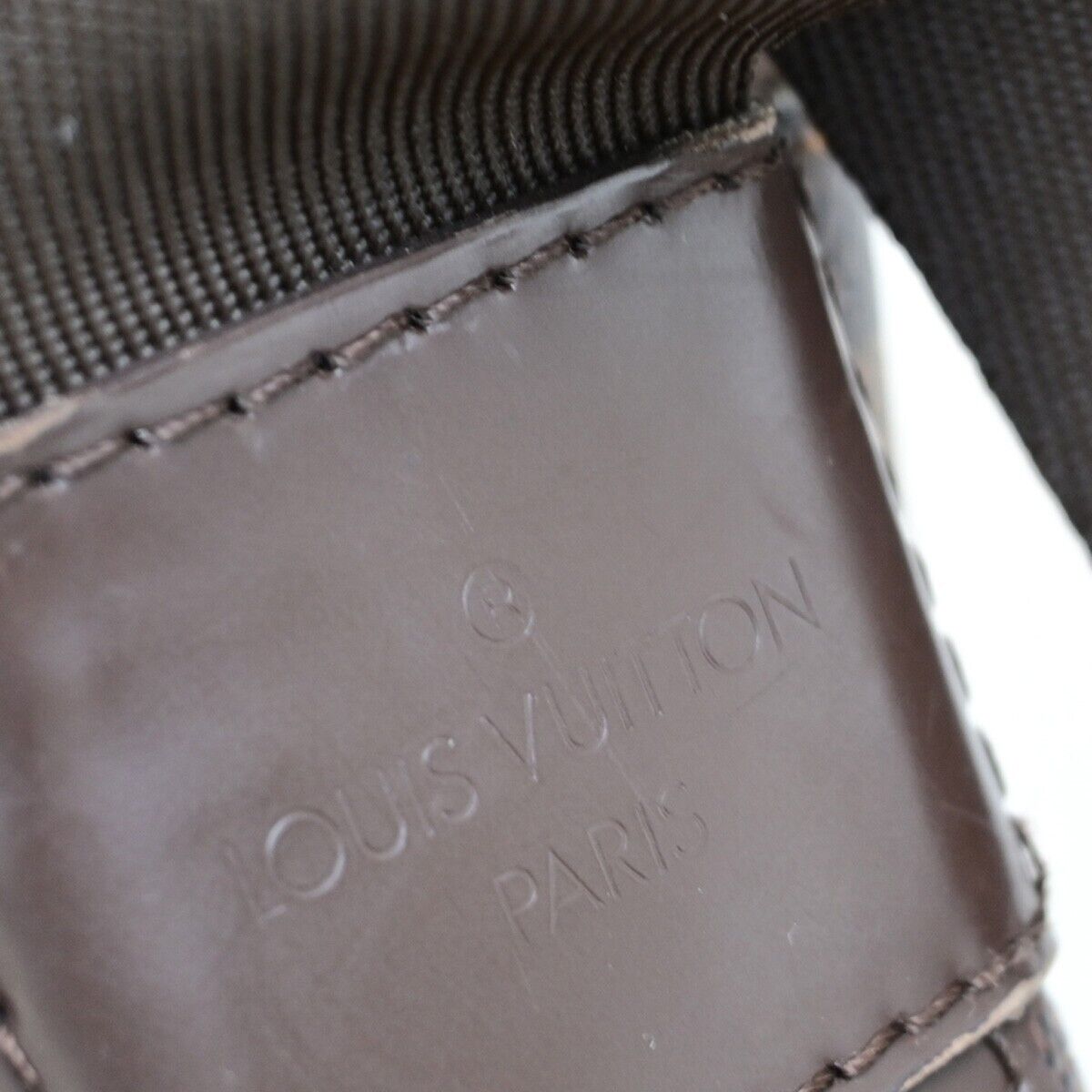 LOUIS VUITTON Naviglio Shoulder Bag Damier Ebene Leather Brown N45255 35FB268