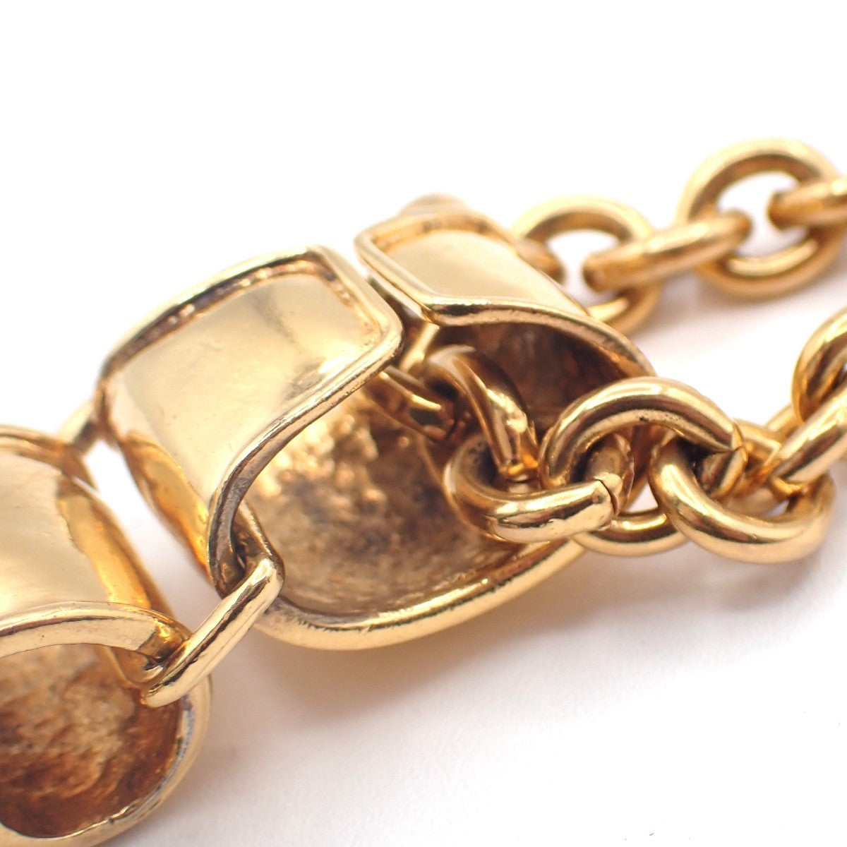 CHANEL CC Logo Cross Chain Long Necklace Pendant 94P Gold France Vintage 53RL935