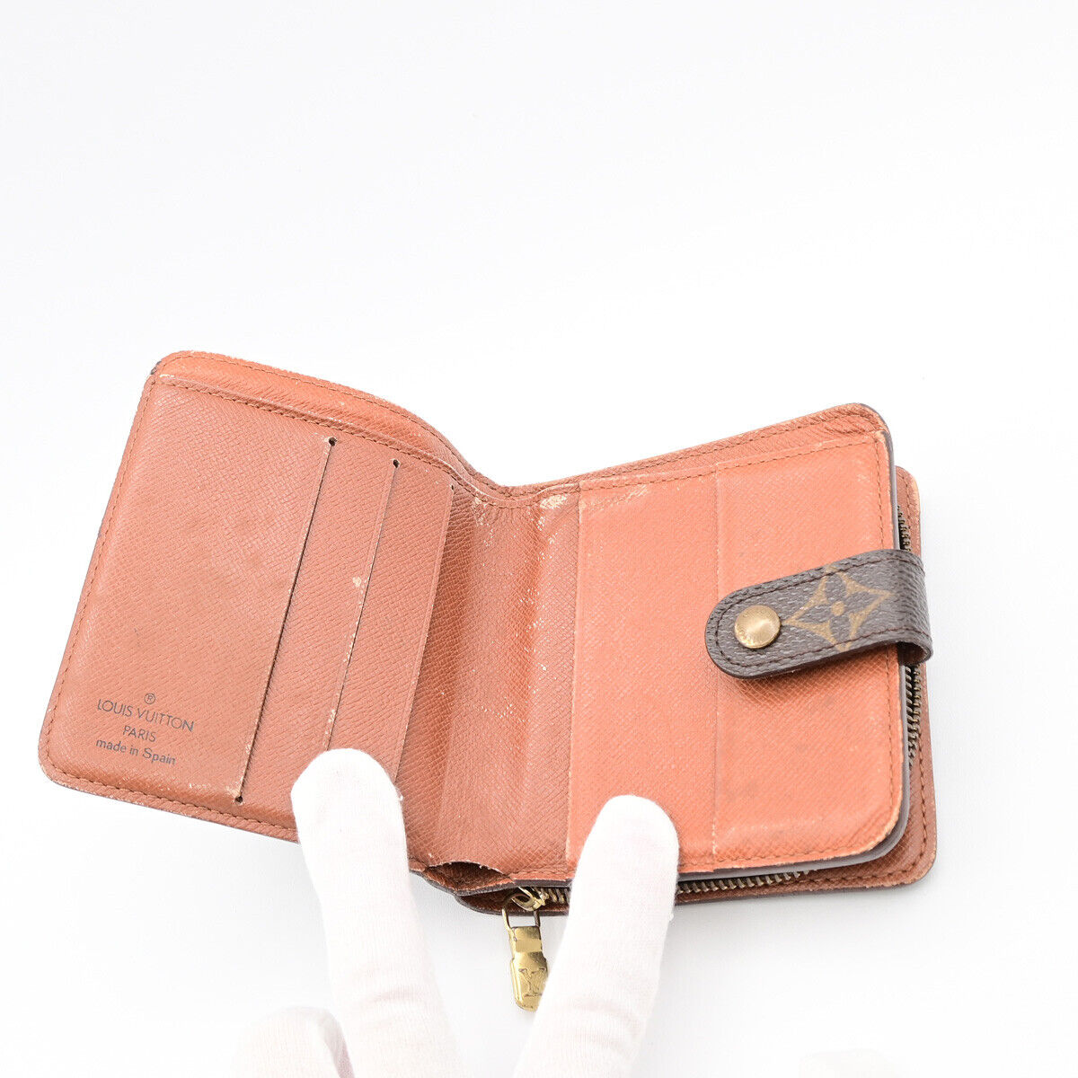LOUIS VUITTON Compact Zip Bifold Wallet Monogram Leather Brown M61667 08YE810