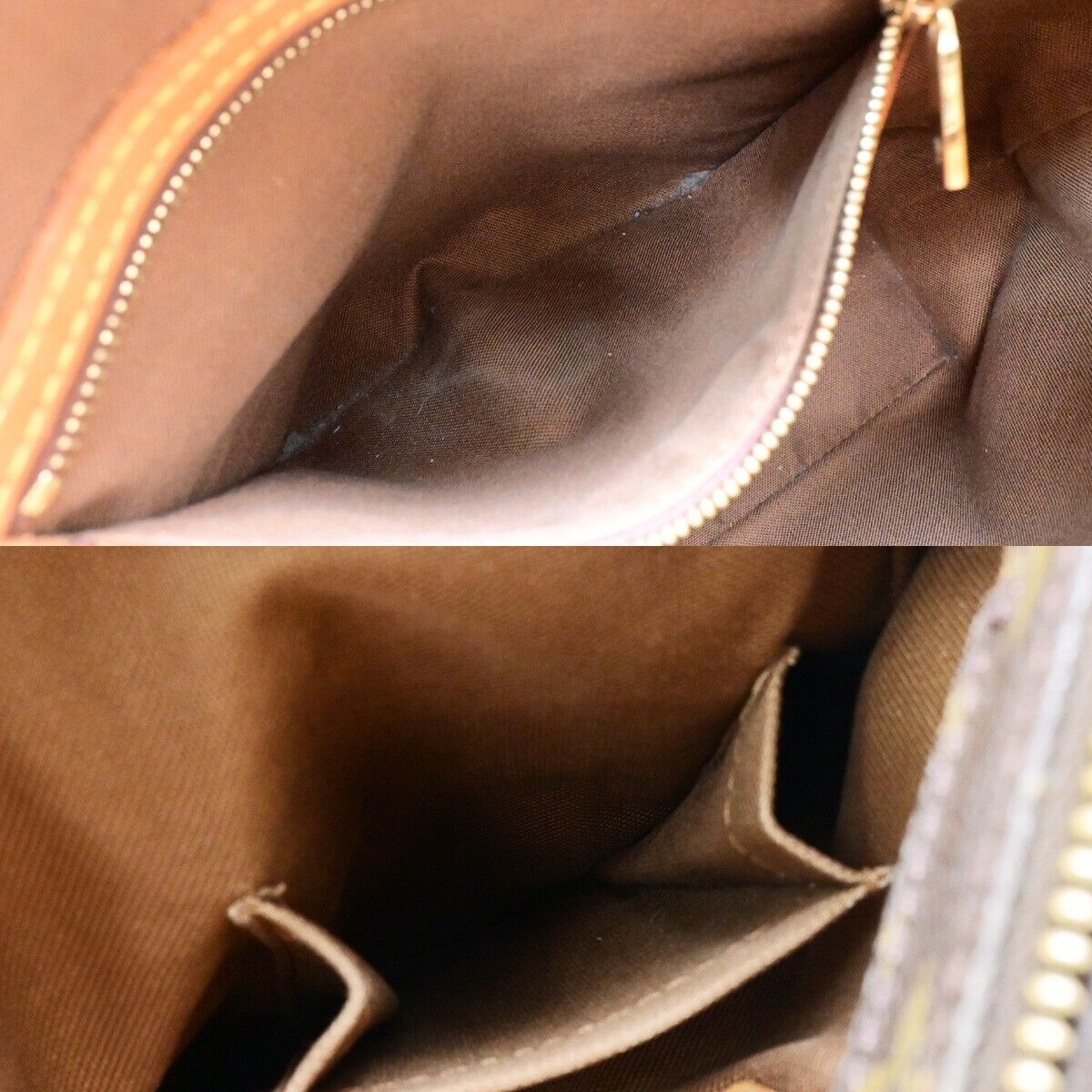 LOUIS VUITTON Cabas Piano Shoulder Bag Monogram Leather Brown M51148 38EB654