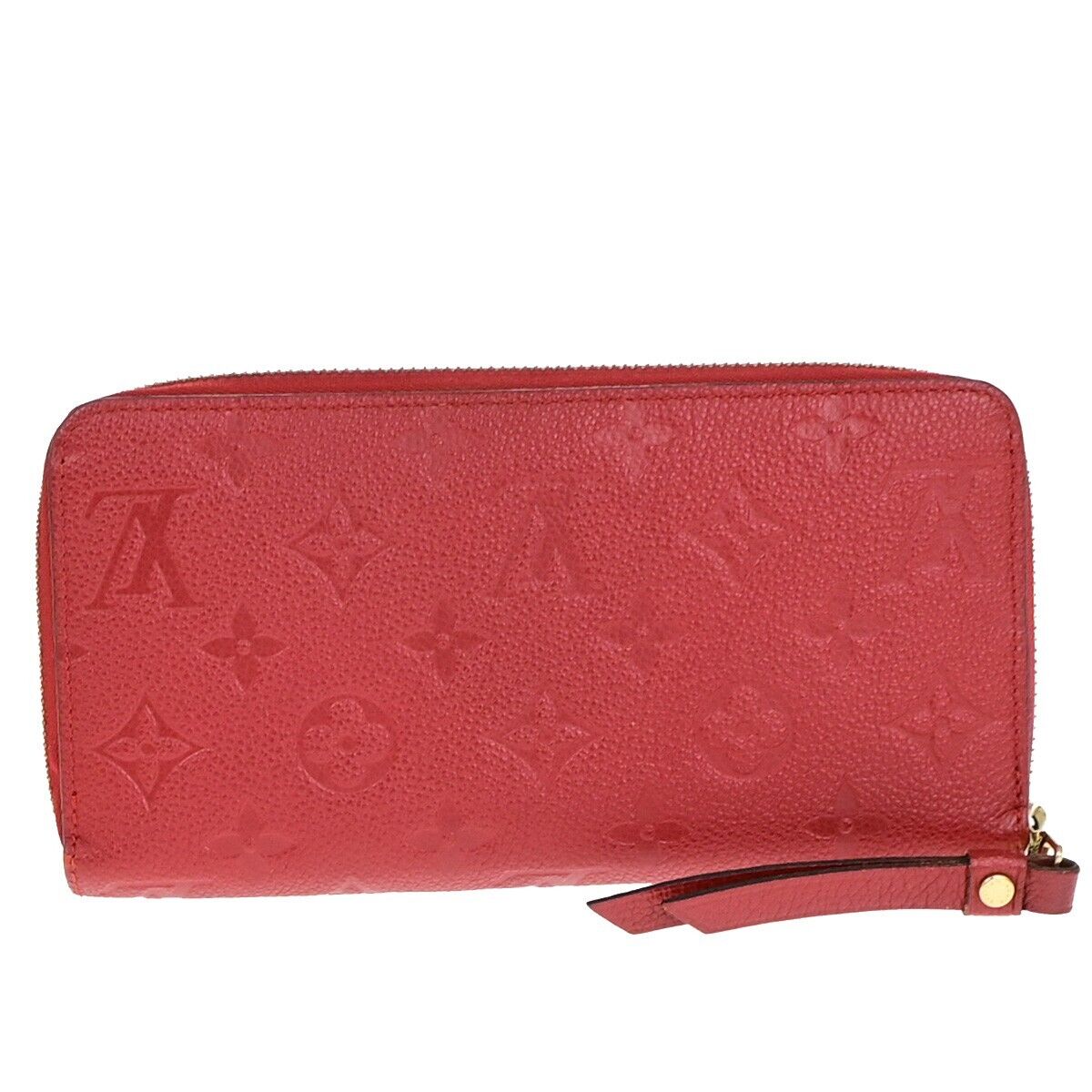 LOUIS VUITTON Clemence Long Bifold Wallet Monogram Empreinte Red M60169 79EC965
