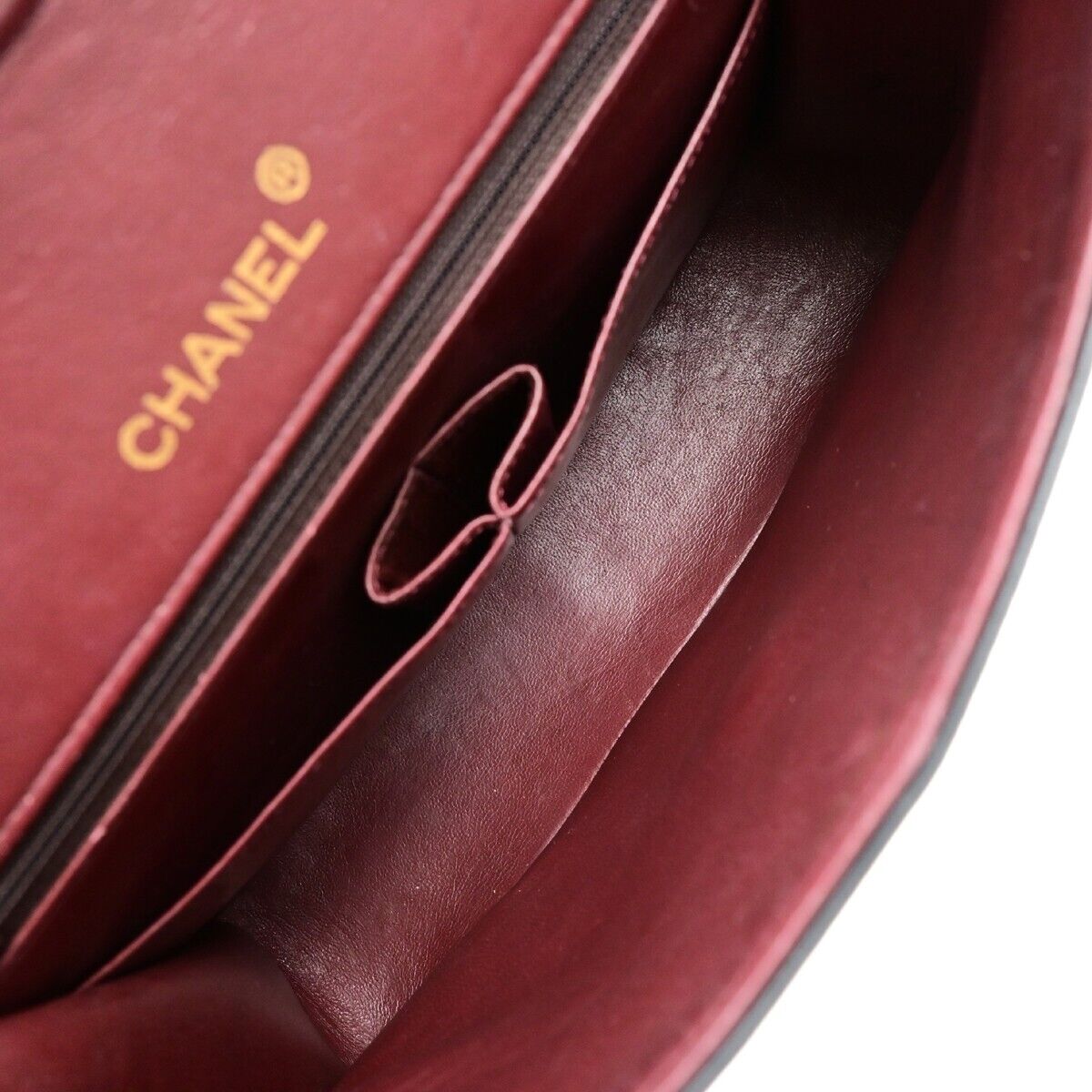 CHANEL Matelasse 25 Double Flap Chain Shoulder Bag Leather BK Vintage 827RF217