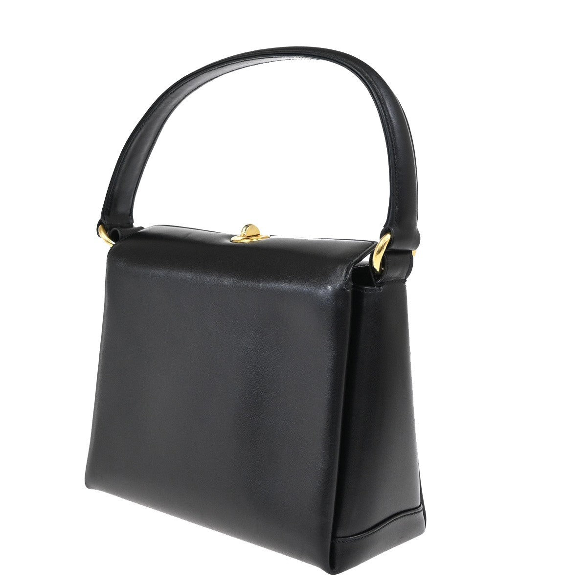 GUCCI CC Logo Shoulder Hand Bag Turn Lock Leather Black Red GHW Italy 16ZA307