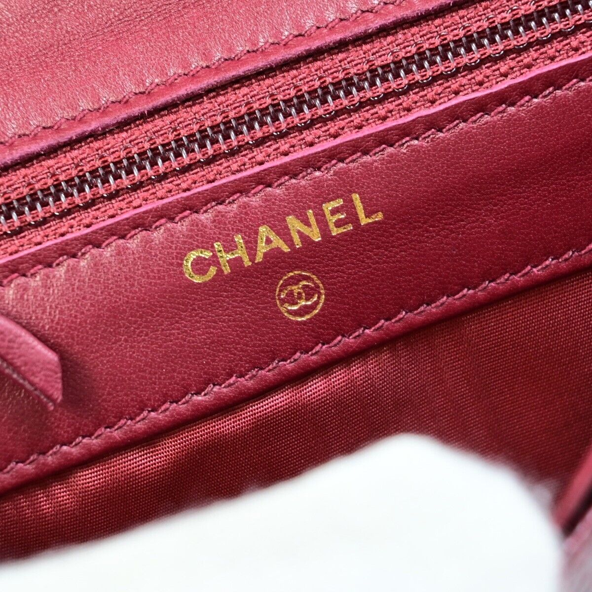 CHANEL CC Bifold Wallet Caviar Skin Leather Bordeaux GHW Italy Vintage 69EB229