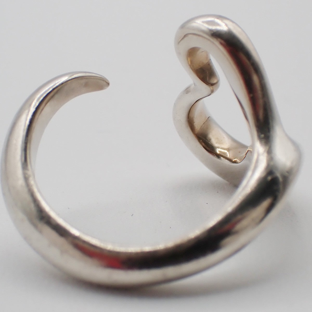 Tiffany & Co. Logo Open Heart Ring US 6 Silver 925 Elsa Peretti 09EF900