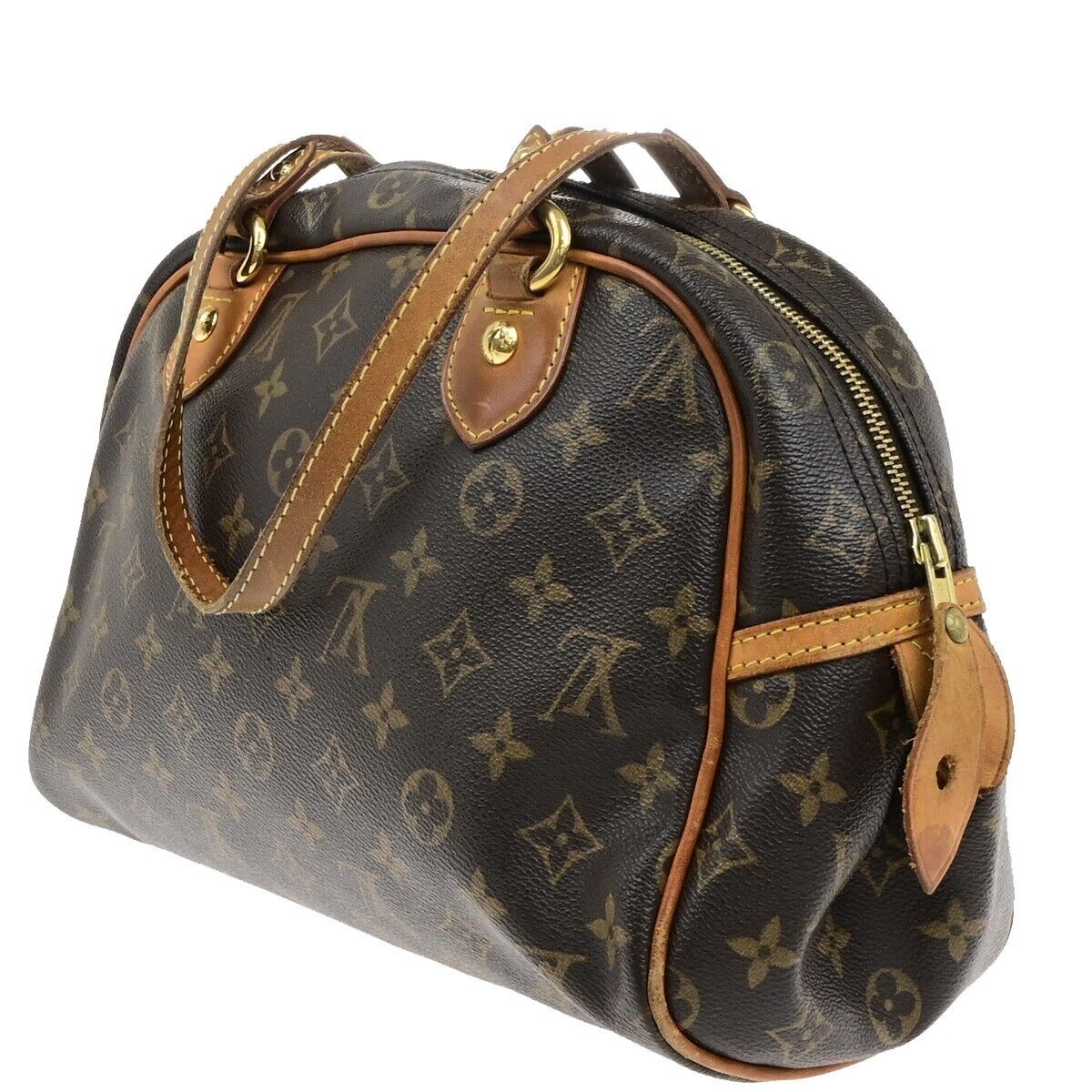 LOUIS VUITTON Montorgueil PM Shoulder Bag Monogram Leather Brown M95565 16KA545