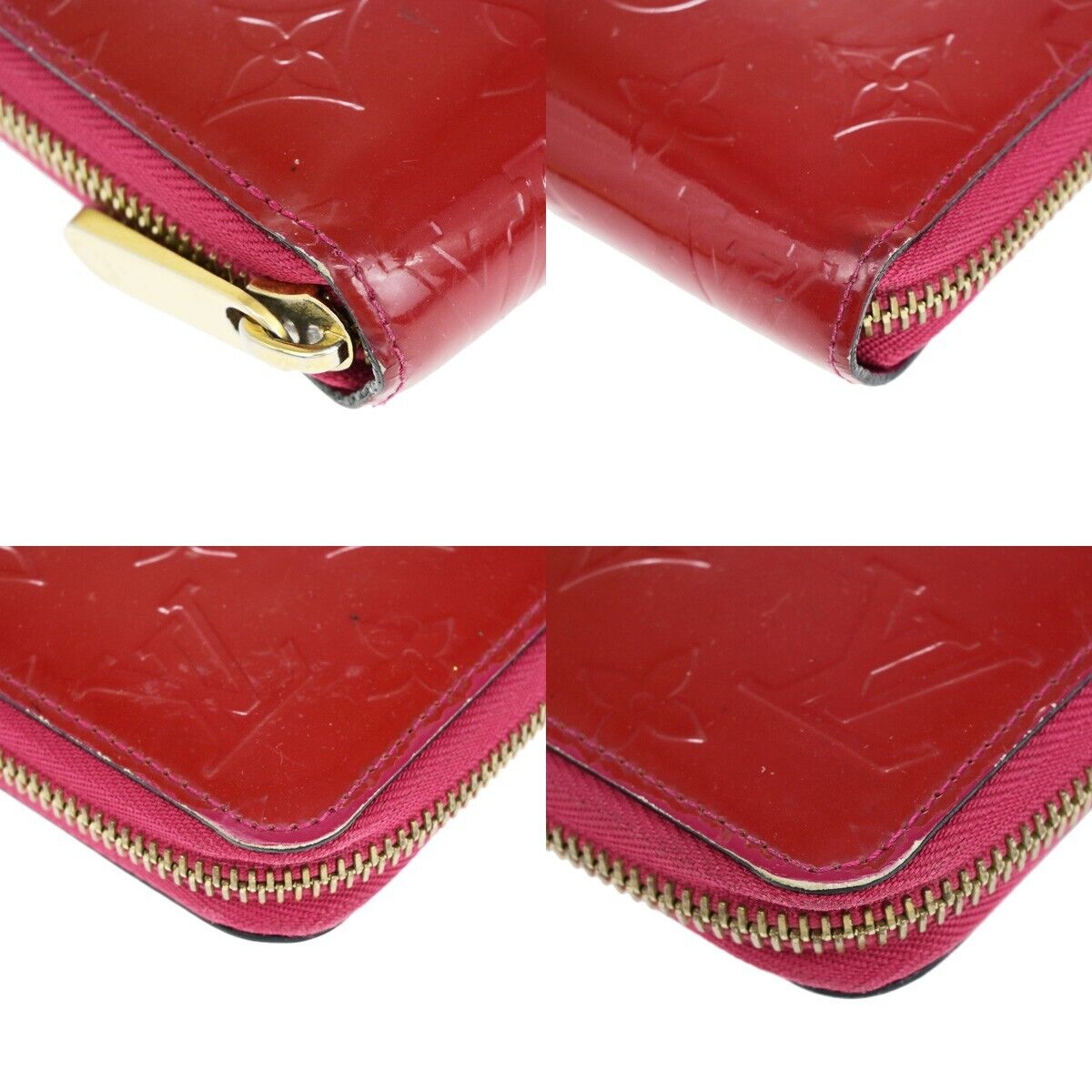 LOUIS VUITTON Long Zippy Wallet Monogram Vernis Leather Pink M91597 09EB261