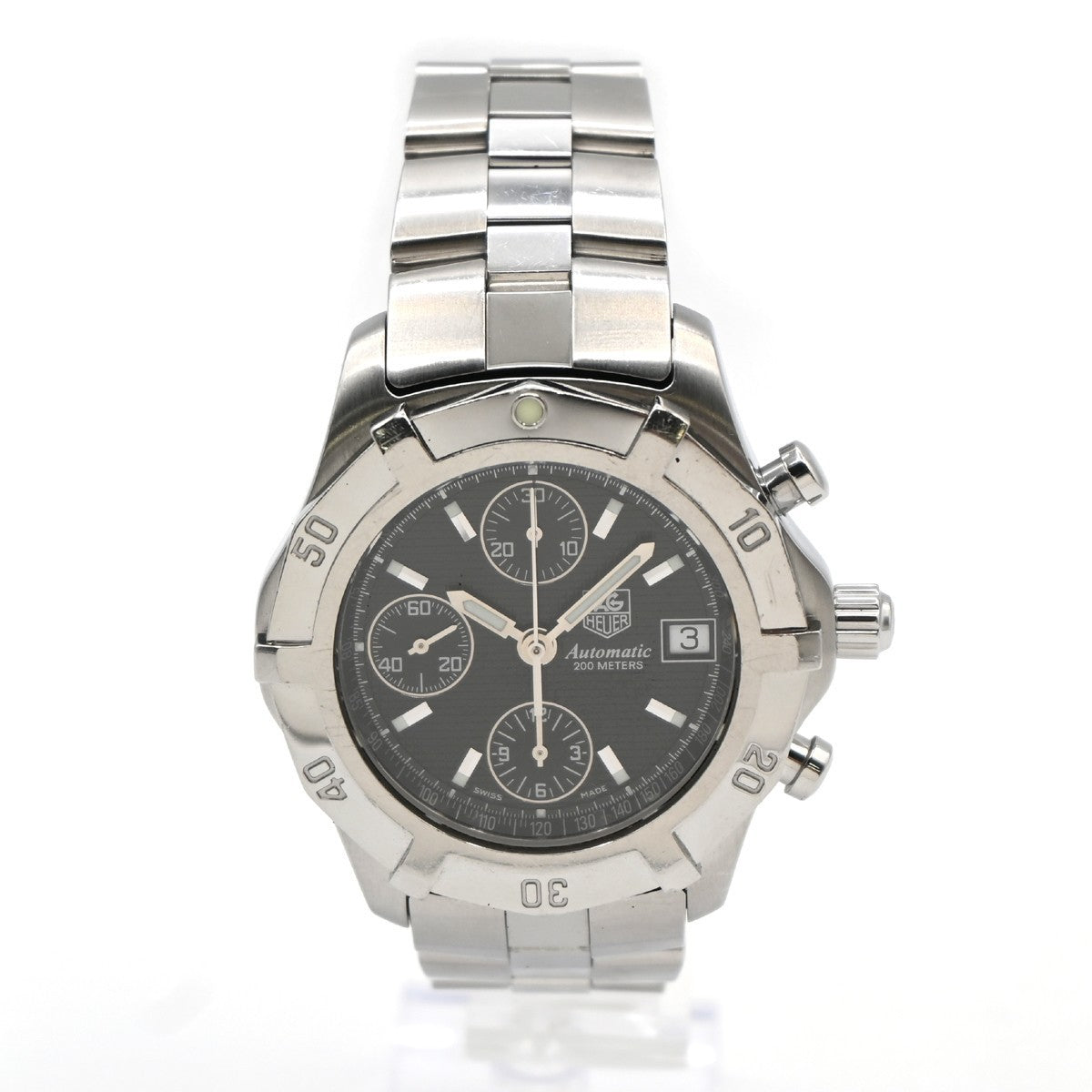 TAG HEUER Exclusive Chronograph Date Watch 41mm CN2111 AT Black Dial SS 58LC594