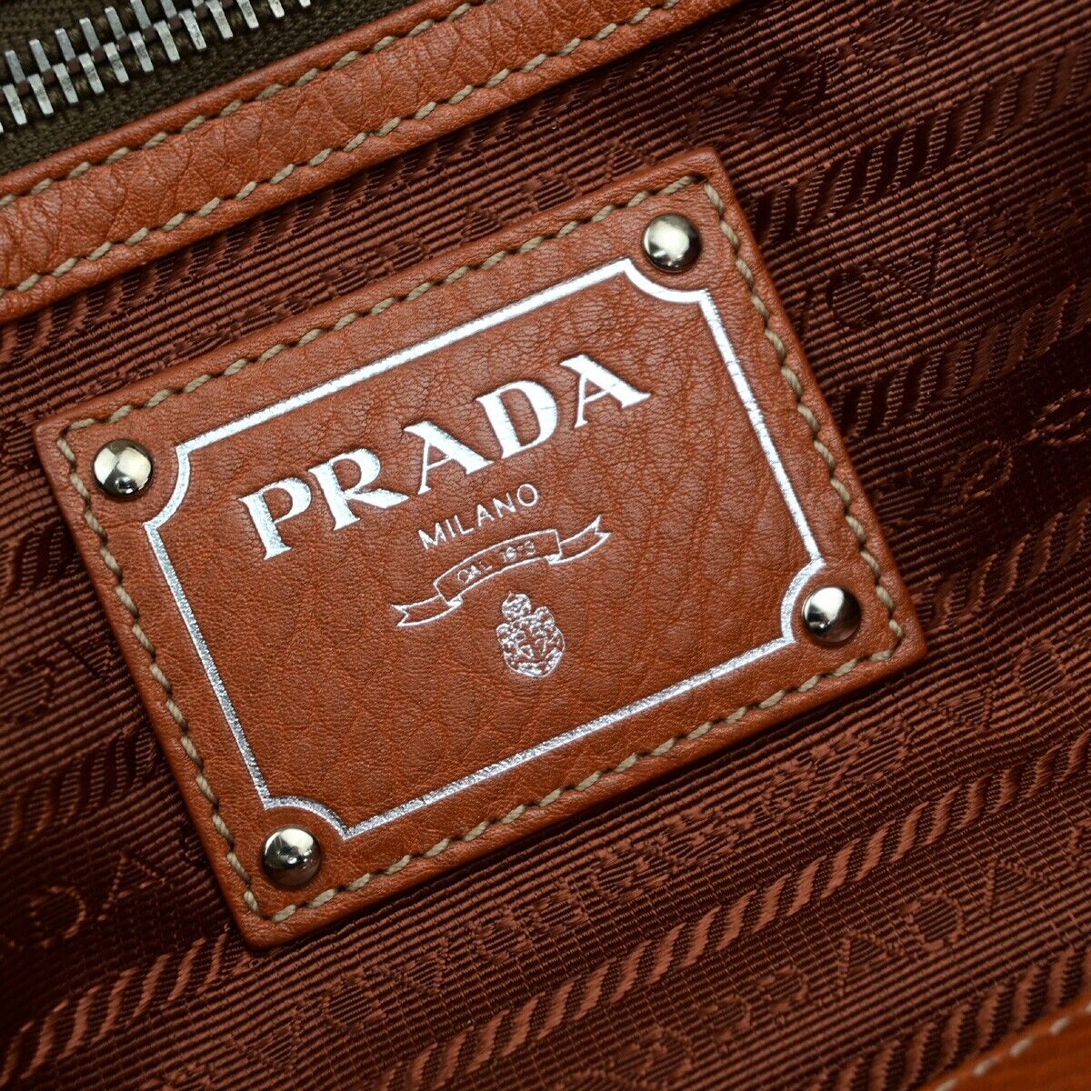 PRADA 2Way Shoulder Tote Bag Vitello Daino Leather Rame Orange BR4393 18ED877