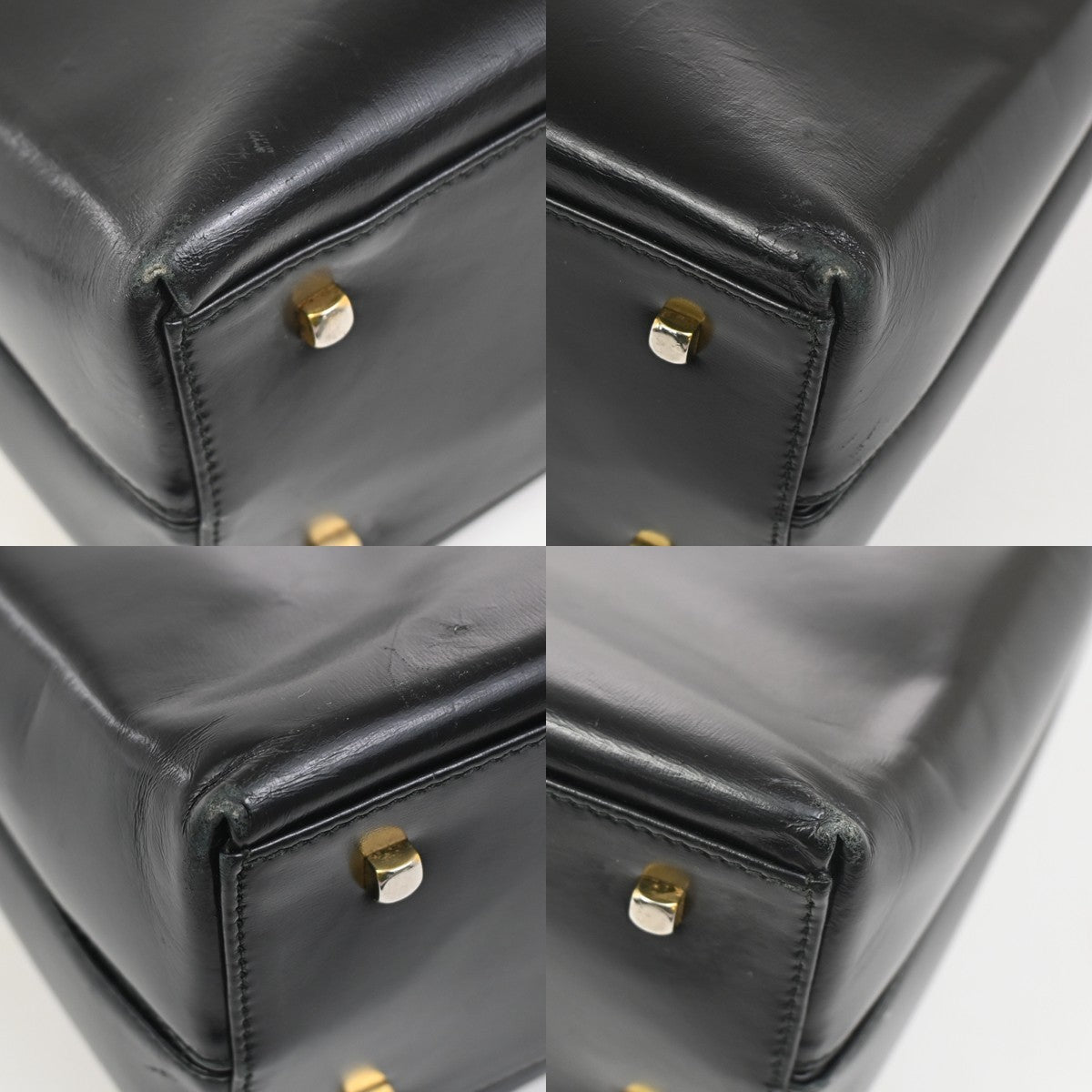 SALVATORE FERRAGAMO Logo Gancini Hand Bag Leather Black GHW Italy 62ZA115