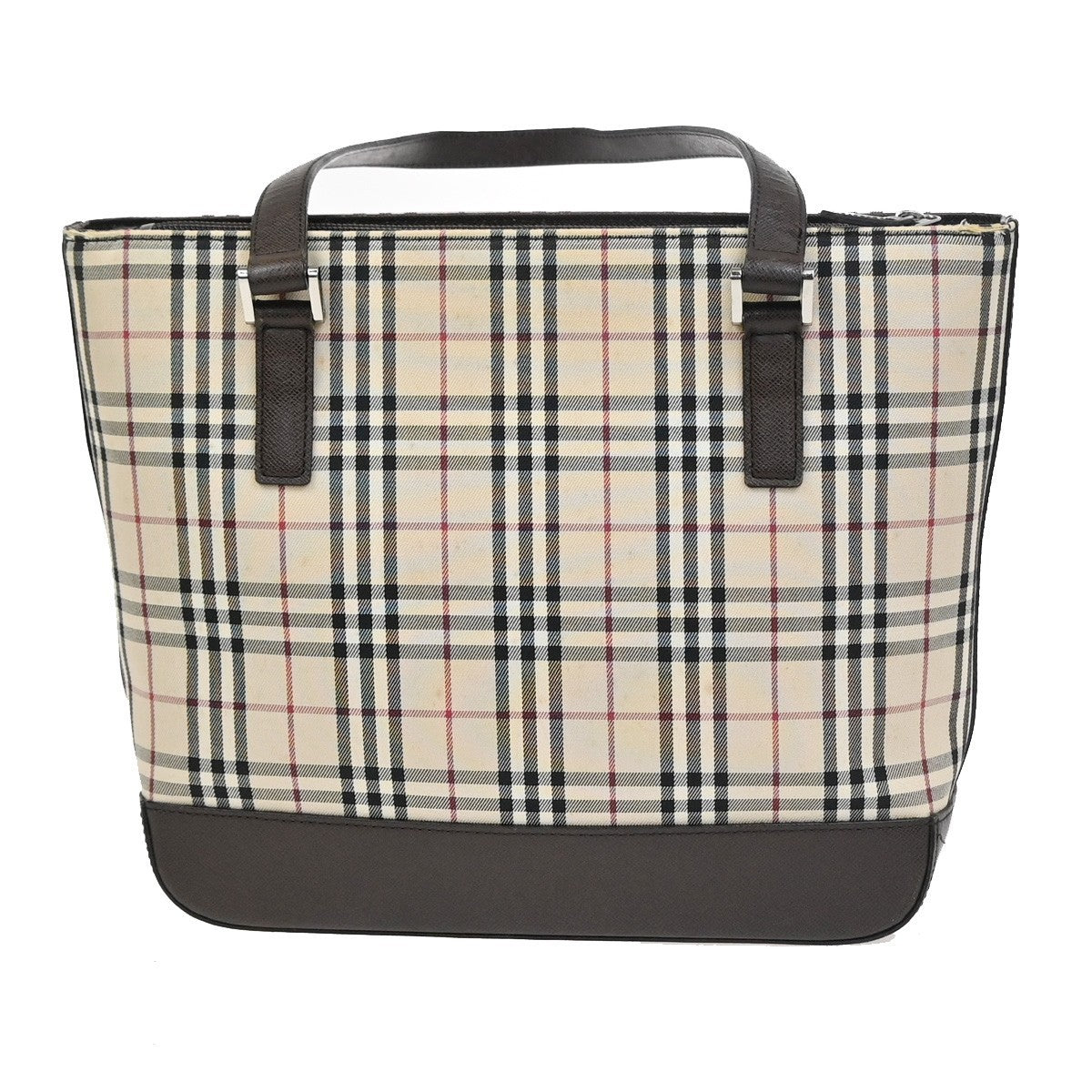 BURBERRY Nova Check Pattern Shoulder Bag Canvas Leather Brown Beige SHW 65KD026