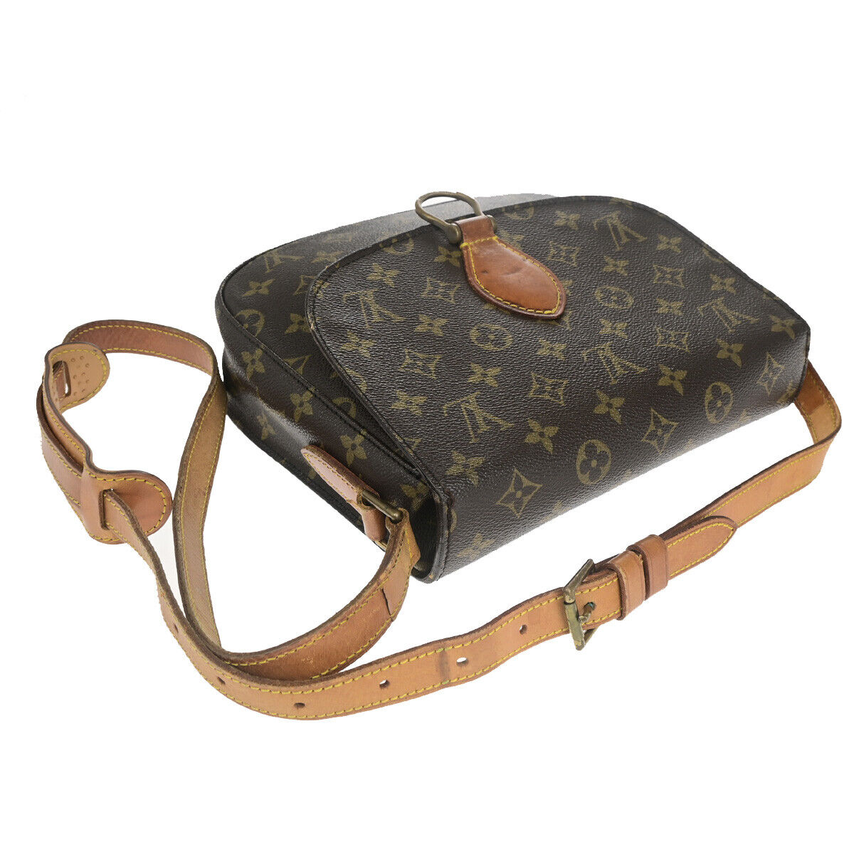 LOUIS VUITTON Saint Cloud GM Shoulder Bag Monogram Leather Brown M51242 30YF362