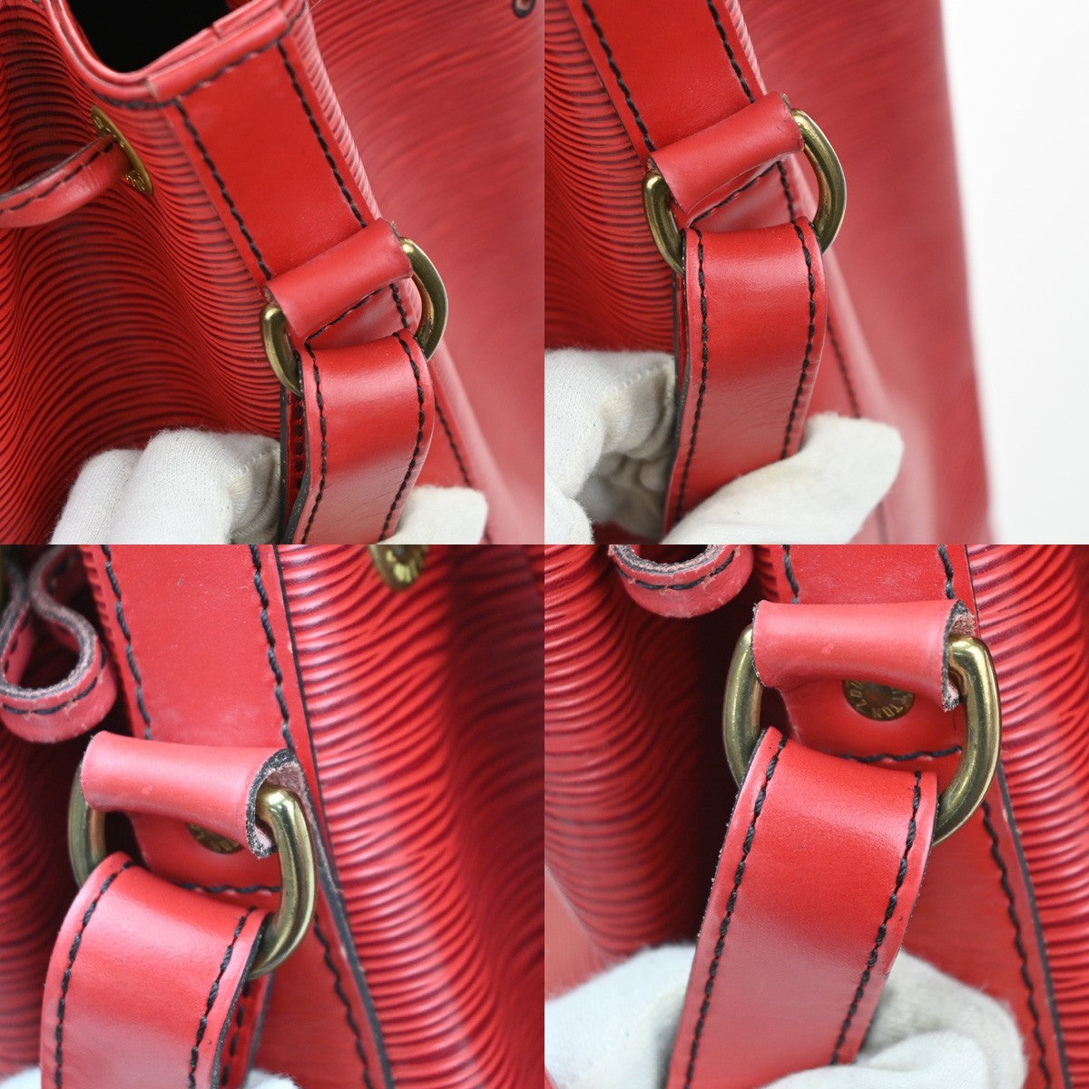 LOUIS VUITTON Noe Drawstring Shoulder Bag Epi Leather Red France M44007 32KD029