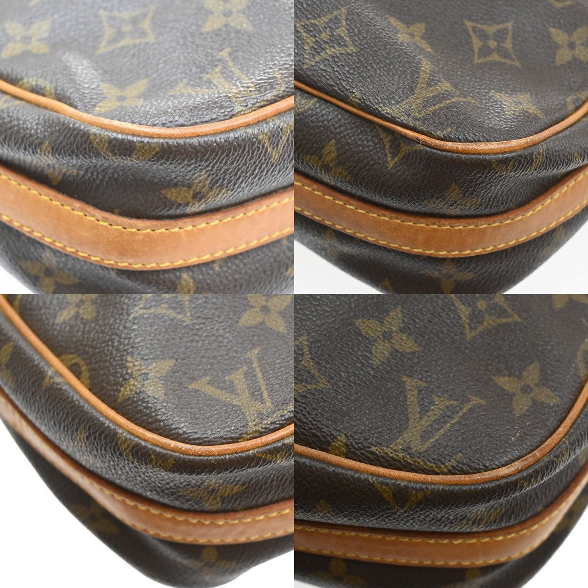 LOUIS VUITTON Senlis Shoulder Bag Monogram Leather Brown France 86SA113