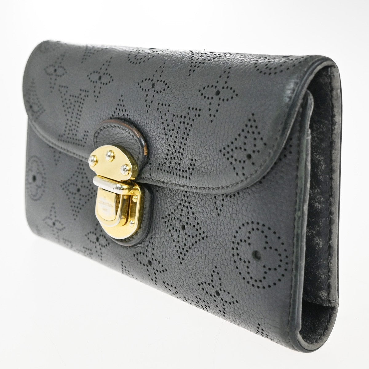 LOUIS VUITTON Portefeuille Amelia Wallet Monogram Mahina Gray M93761 09KC396