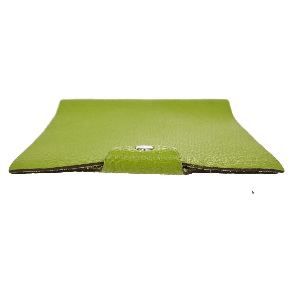 HERMES Logo Ulysse Mini Notebook Cover Mark Leather France Green  02RQ043