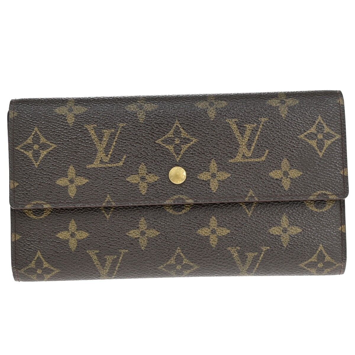 LOUIS VUITTON International Long Trifold Wallet Monogram Brown M61215 02EB176