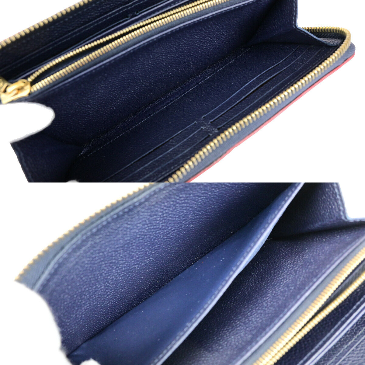 LOUIS VUITTON Zippy Wallet Long Purse Monogram Empreinte Blue M62121 88YG744