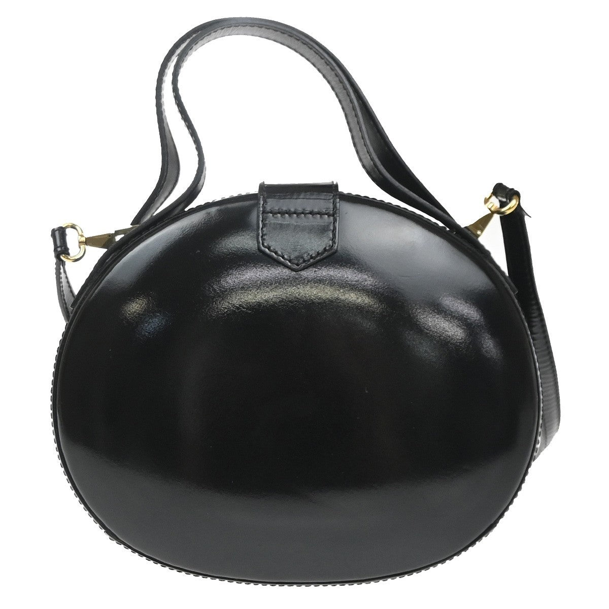 LOEWE Logo Anagram 2way Shoulder Hand Bag Patent Leather Black GHW Spain 76MA560