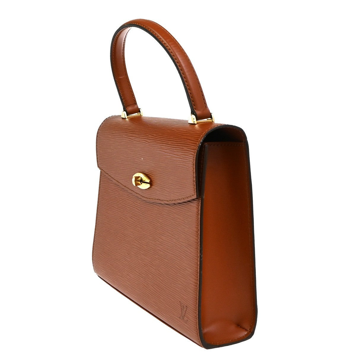 LOUIS VUITTON Logo Malesherbes Hand Bag Epi Leather Brown France M52373 83CA719