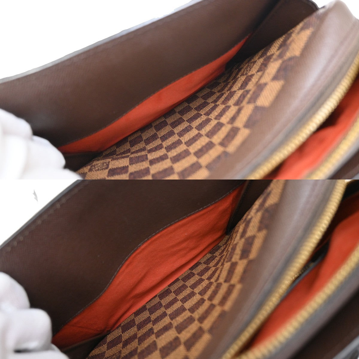 LOUIS VUITTON Triana Hand Bag Damier Ebene Leather Brown France N51155 95YH277