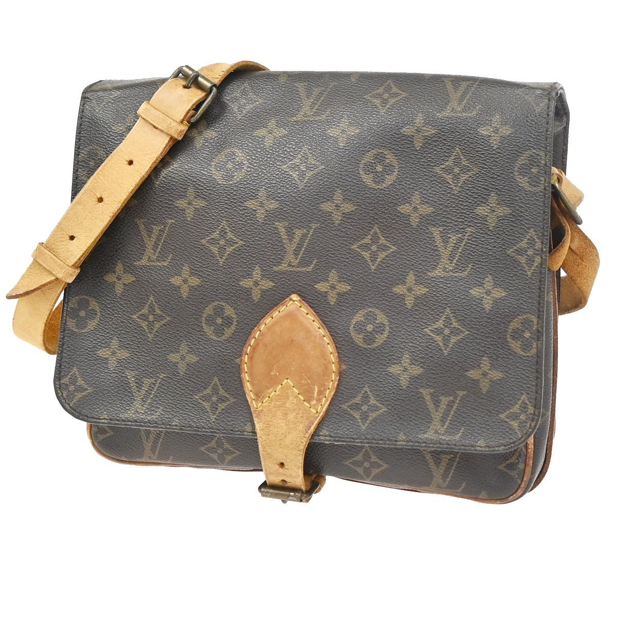 LOUIS VUITTON Cartouchiere GM Shoulder Bag Monogram Leather Brown M51252 64KC976