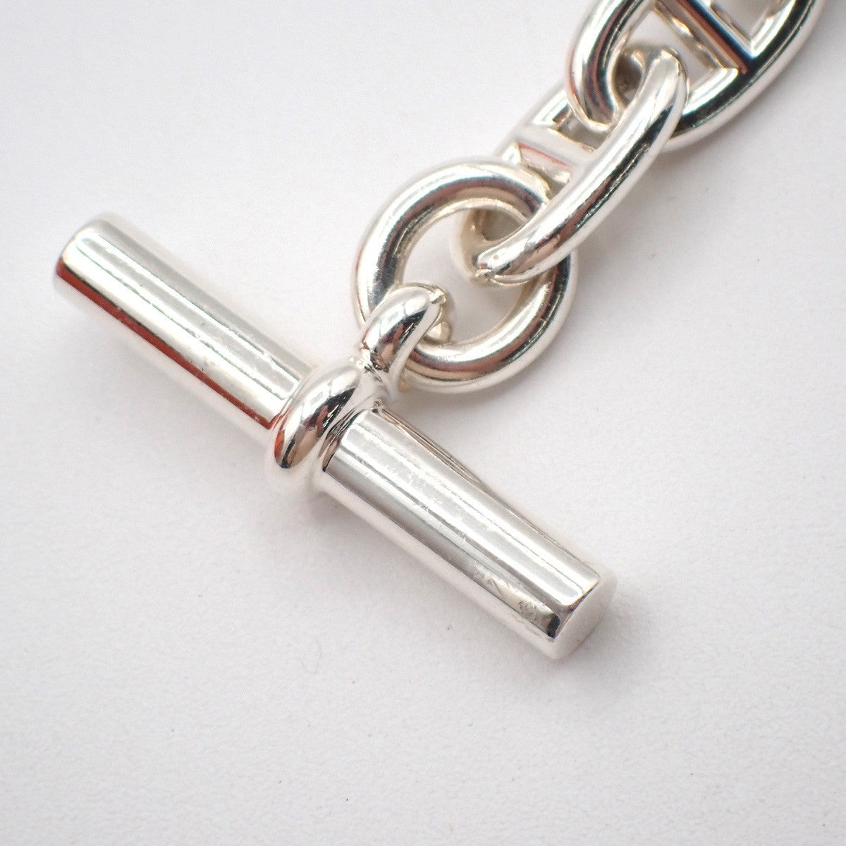 HERMES Logo Chaine D'ancre MM Chain Bracelet  15 Links Ag 925 Silver 363LC623