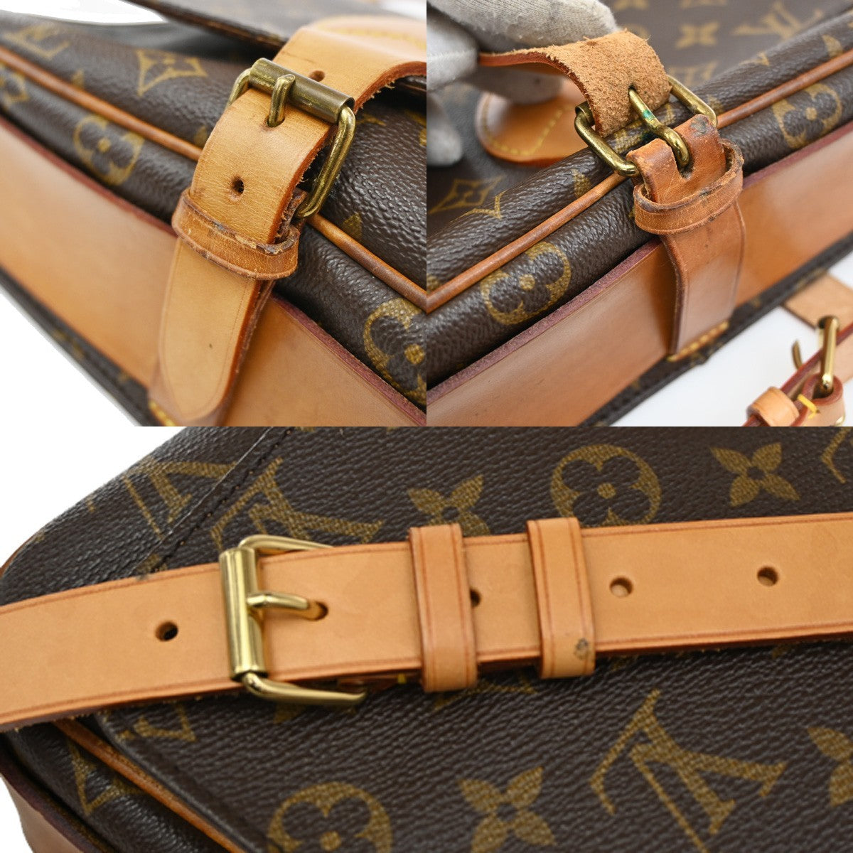 LOUIS VUITTON Cartouchiere GM Shoulder Bag Monogram Leather Brown M51252 77CA262
