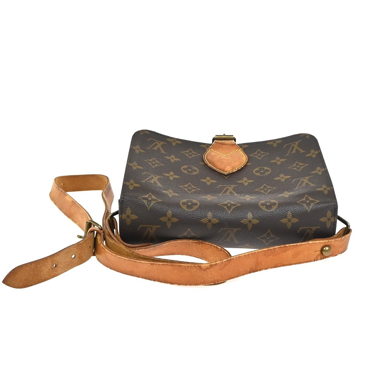 LOUIS VUITTON Cartouchiere MM Shoulder Bag Monogram Leather Brown M51253 64KC765