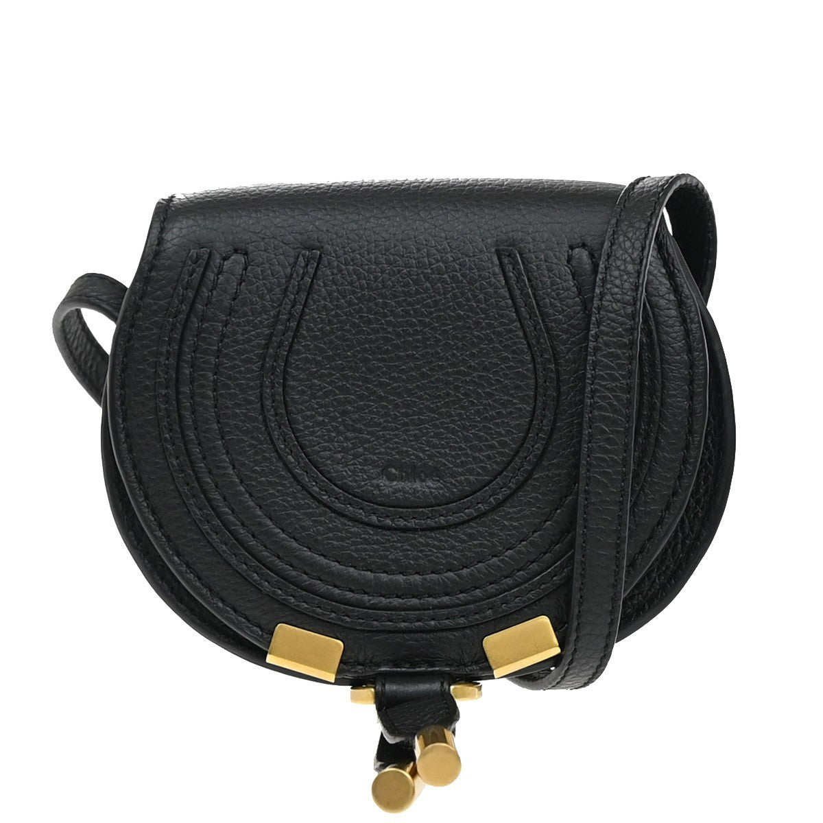 CHLOE Logo Mini Marcie Crossbody Shoulder Bag Leather Brown Spain 16RF820